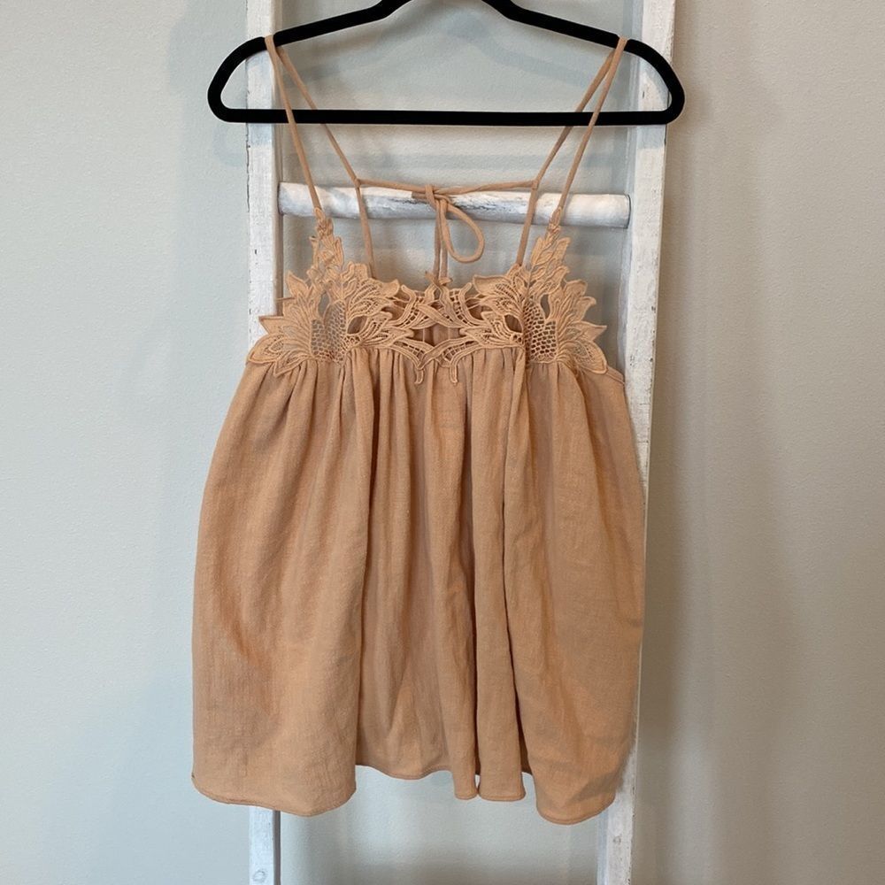 See U Soon | Babydoll Tank | Tan | Size Large